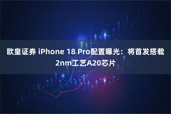 欧皇证券 iPhone 18 Pro配置曝光：将首发搭载2nm工艺A20芯片