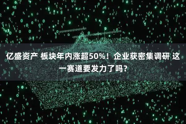 亿盛资产 板块年内涨超50%！企业获密集调研 这一赛道要发力了吗？